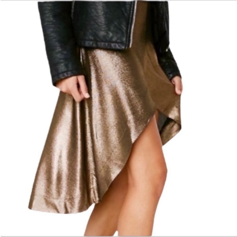 ONE TEASPOON Rebel Muse Metallic Skirt NEW